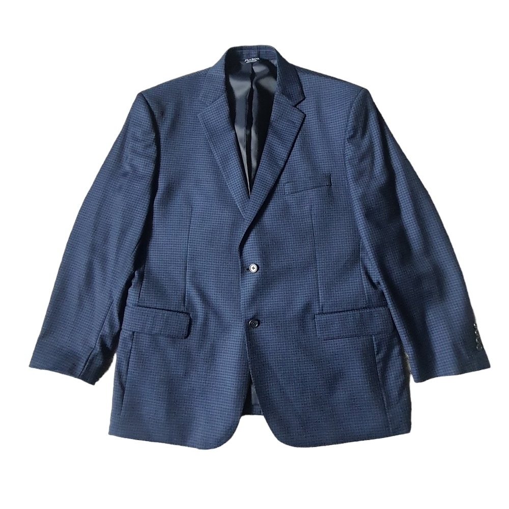 Jos. A. Bank Traditional Fit Checkered Sport Coat Blue Black Size 44 Reg